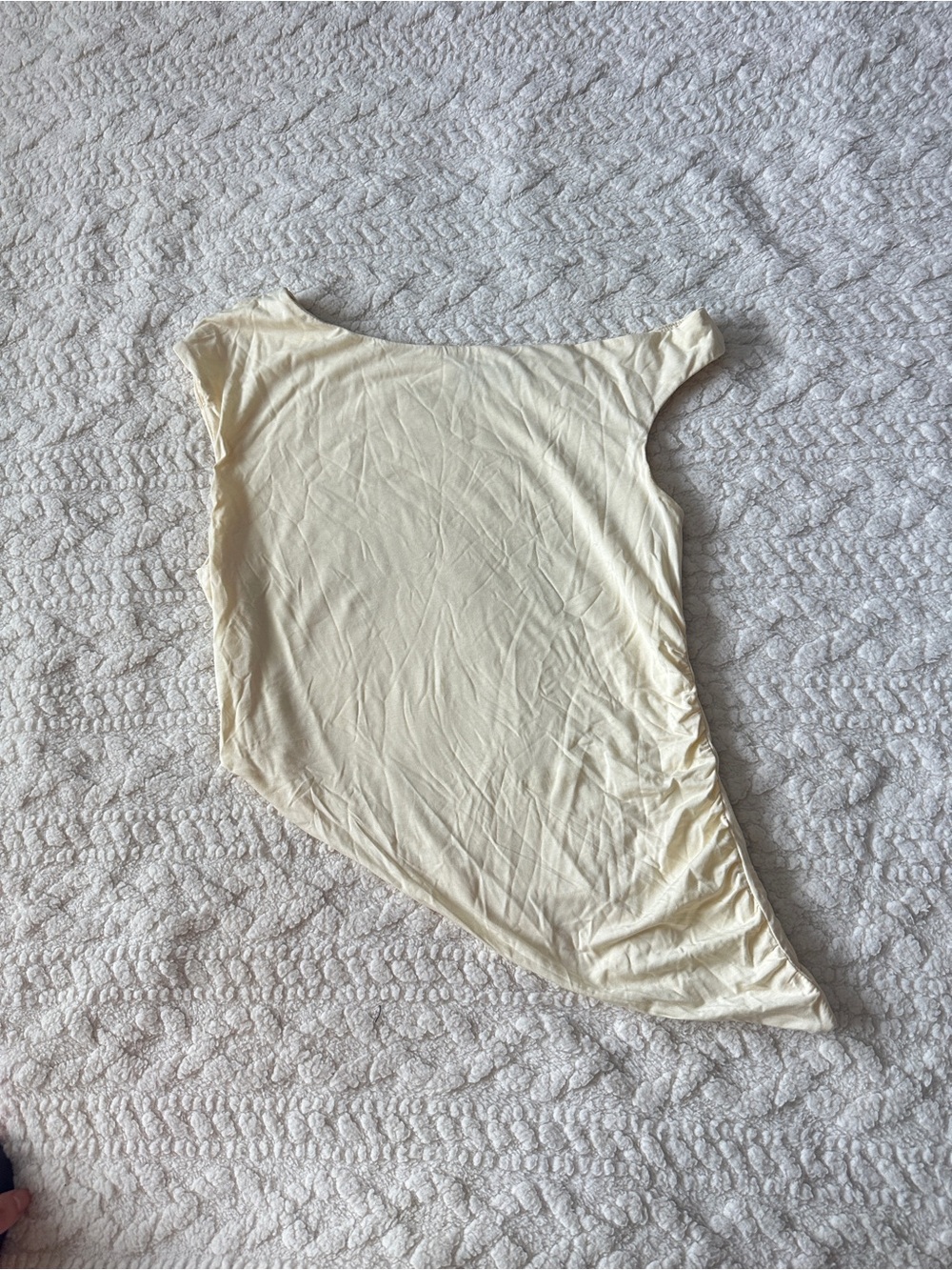 Women's Asymmetric Cream Tank Top